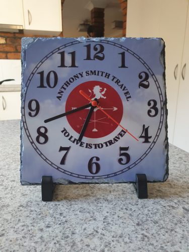 19cmx19cm Square Slate Photo Clock