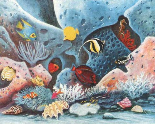 Tropical Fish 1 - Open Edition Print by artist M Ecker