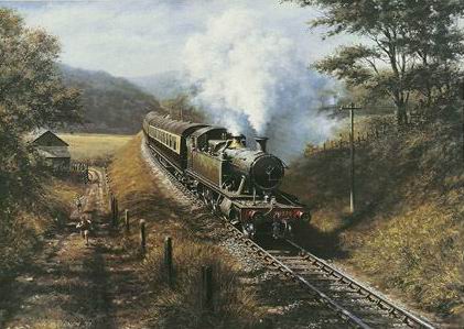 Racing the Train - Open Edition Print by artist Don Breckon