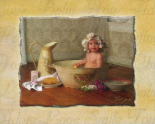 Baby in a Bath Tub - Open Edition Print by artist Lisa Jane