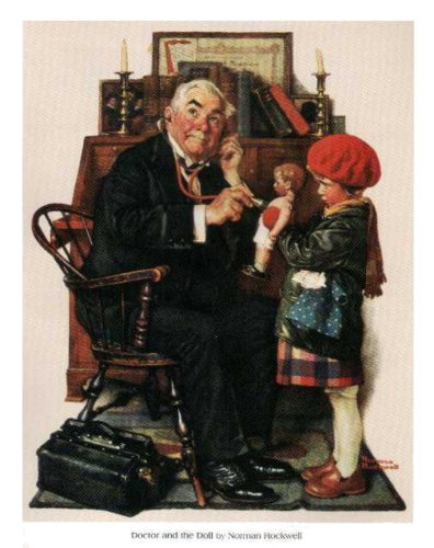 Doctor & the Doll - Open Edition Print by artist Norman Rockwell