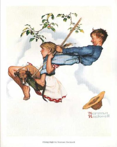Flying High - Open Edition Print by artist Norman Rockwell