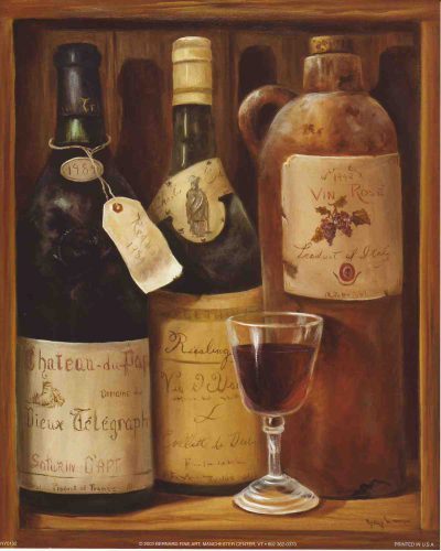 Wine Bottles 4 - Open Edition Print by artist N Wiseman