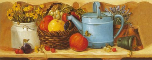 Apples & Watering Can - Open Edition Print by artist N Wiseman