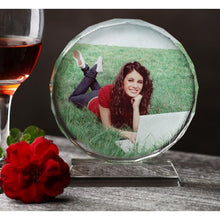 Load image into Gallery viewer, Glass Crystal Photo Block with stand
