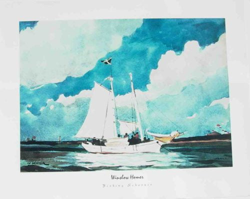Fishing Schooner - Open Edition Print by artist Winslow Homer