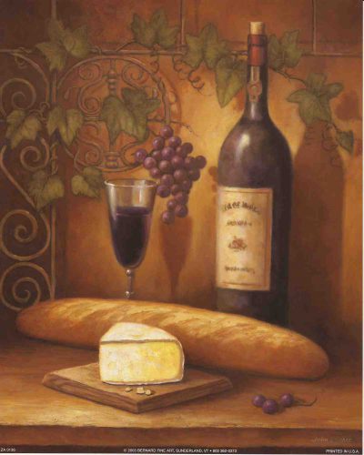 Wine & Cheese 2 - Open Edition Print by artist John Zaccheo